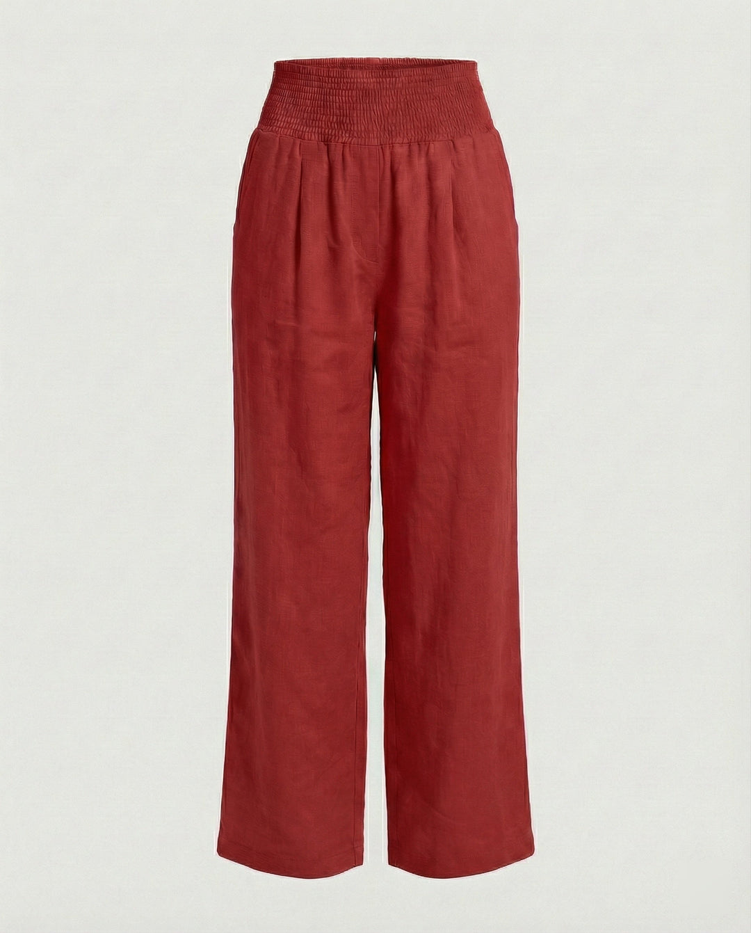 Women's airy linen pants with elastic waistband and wide cut Mune Fashion