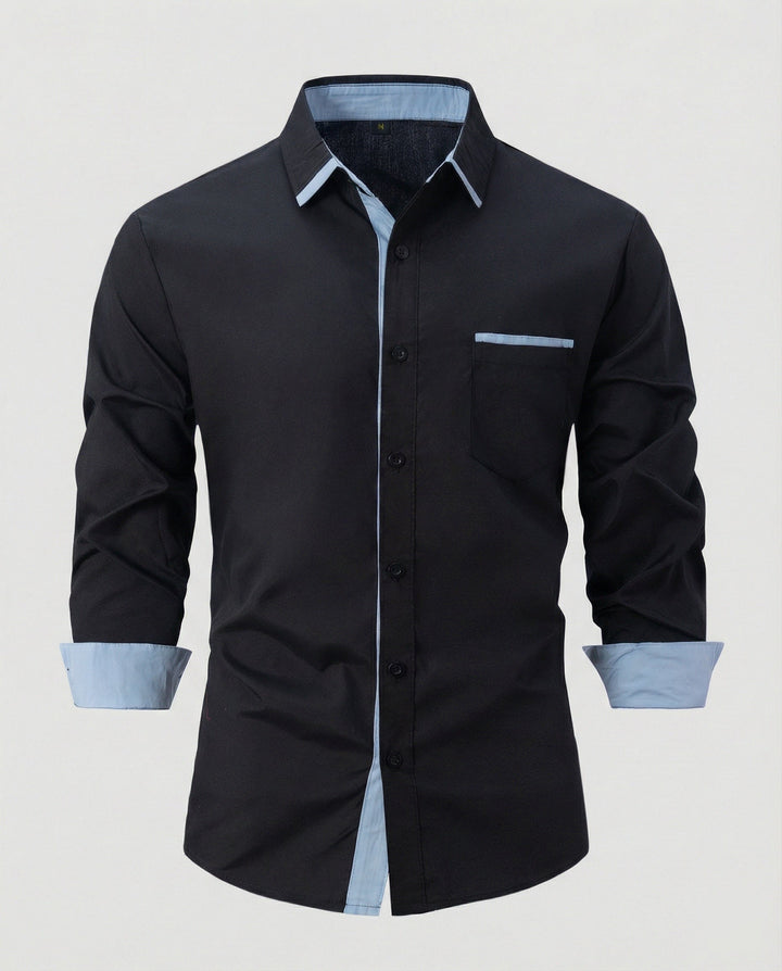 Long sleeve shirt men business with Kent collar