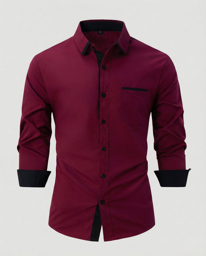 Long sleeve shirt men business with Kent collar