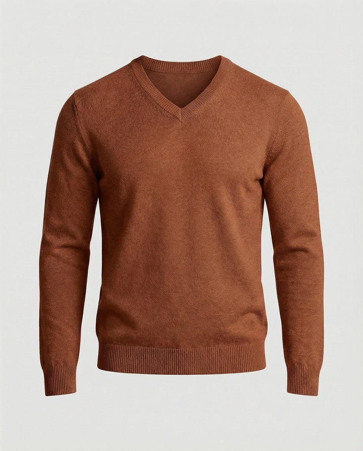 Men's V-neck fine knit sweater Mune Fashion
