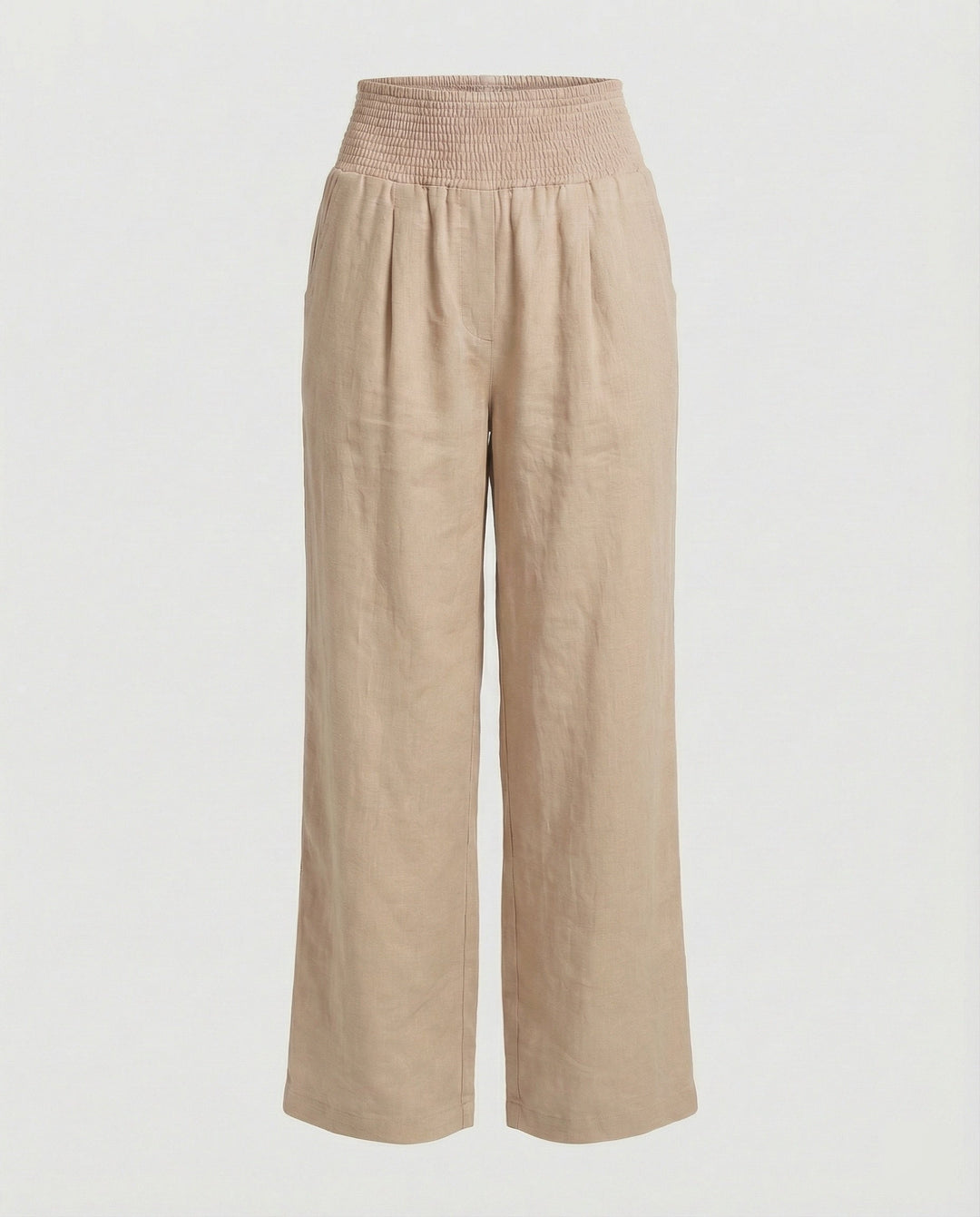Women's airy linen pants with elastic waistband and wide cut Mune Fashion