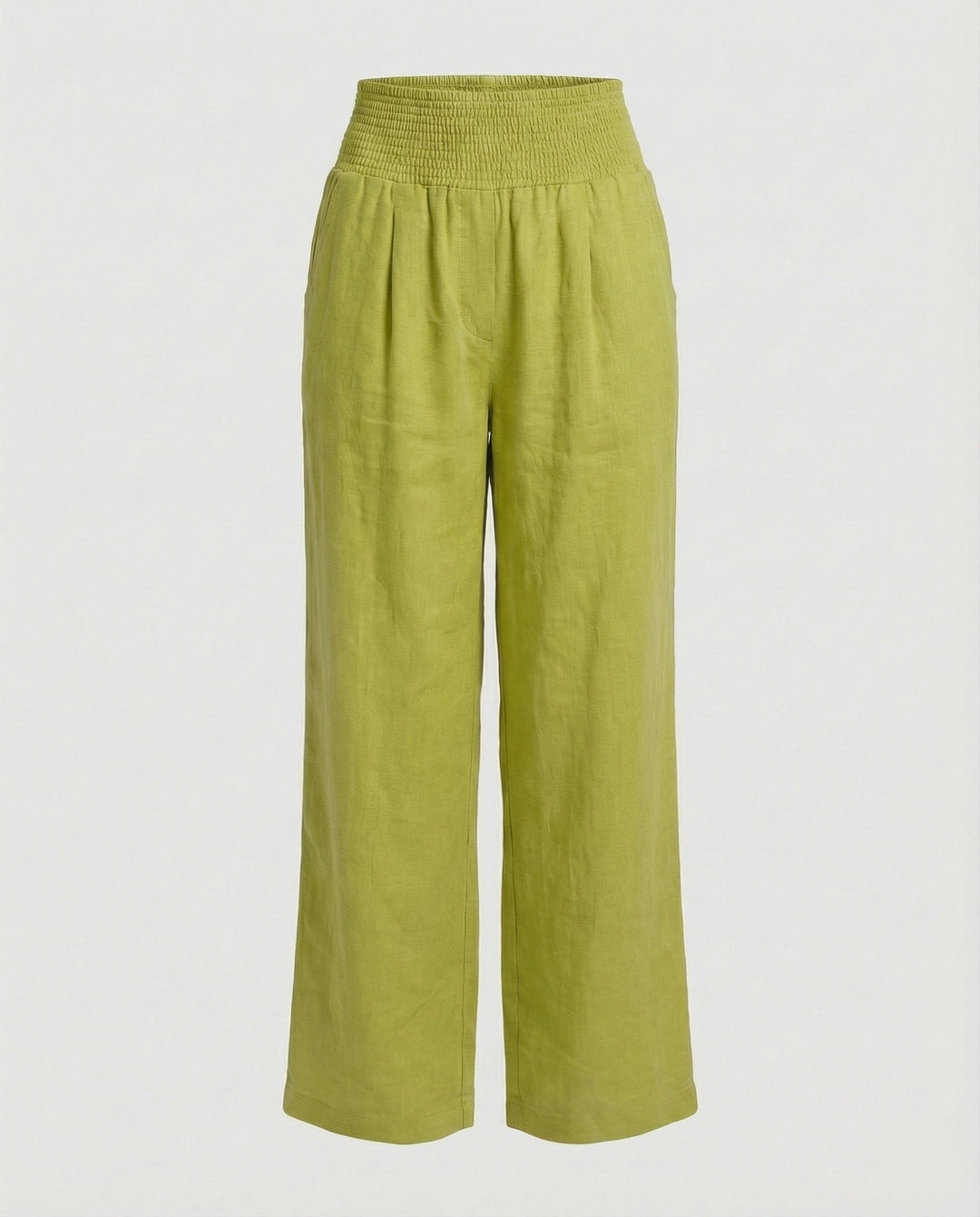 Women's airy linen pants with elastic waistband and wide cut Mune Fashion