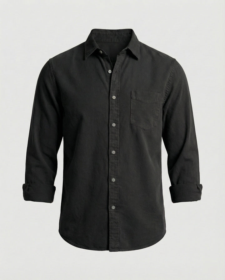 Long sleeve shirt men classic with chest pocket