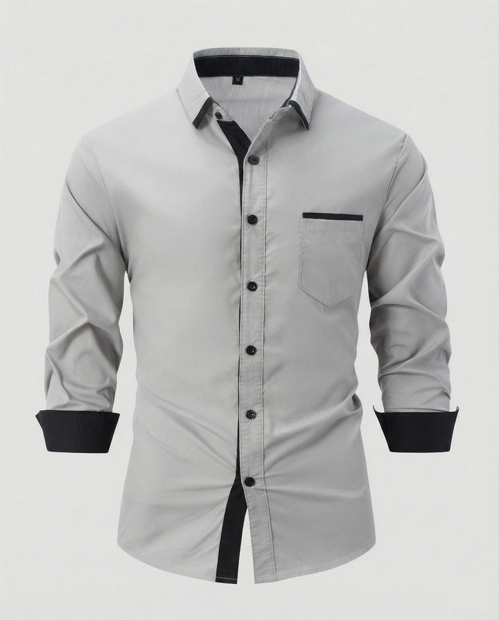 Long sleeve shirt men business with Kent collar