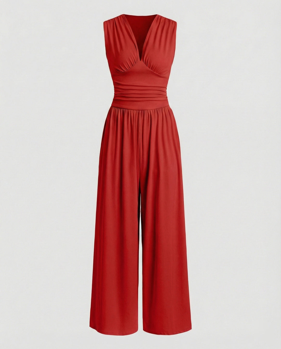 Women's jumpsuit with stylish V-neck and wide leg Mune Fashion