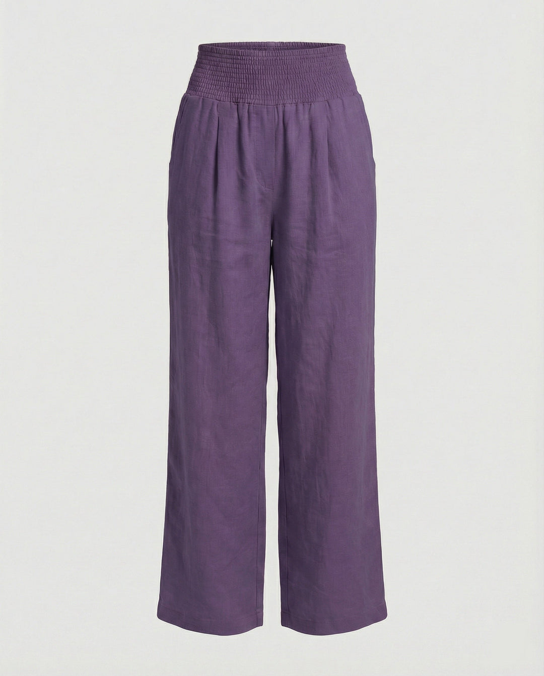Women's airy linen pants with elastic waistband and wide cut Mune Fashion