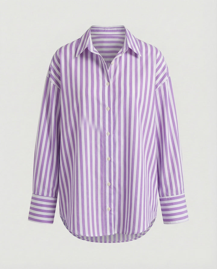 Women's Striped Blouse Loose