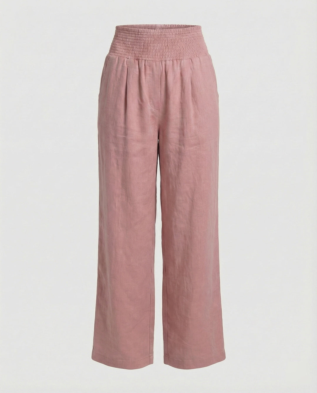 Women's airy linen pants with elastic waistband and wide cut Mune Fashion