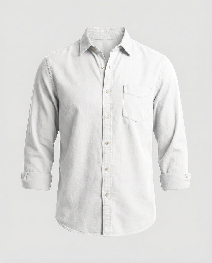 Long sleeve shirt men classic with chest pocket