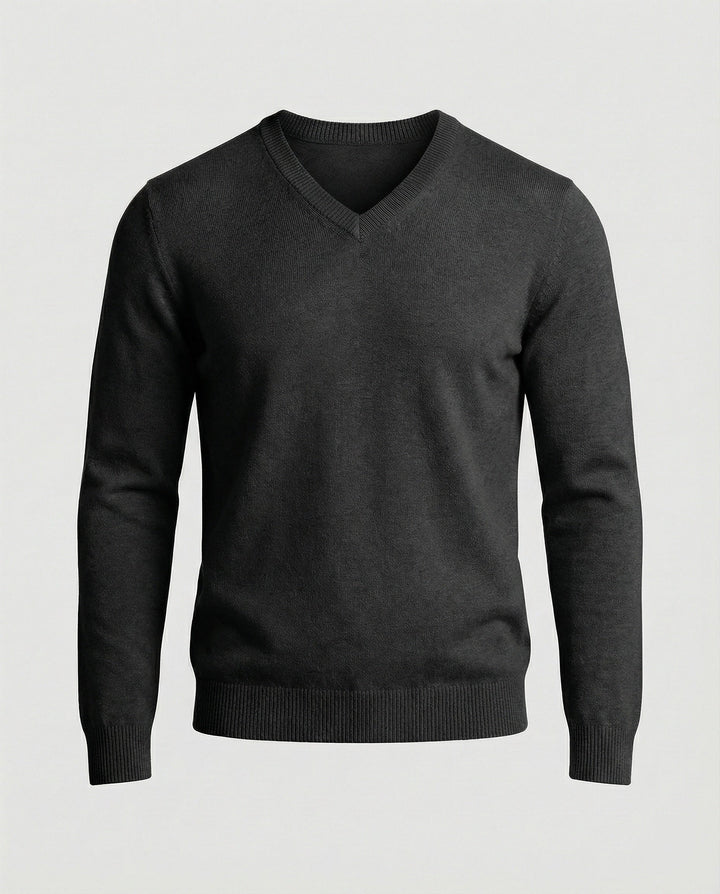 Men's V-neck fine knit sweater Mune Fashion