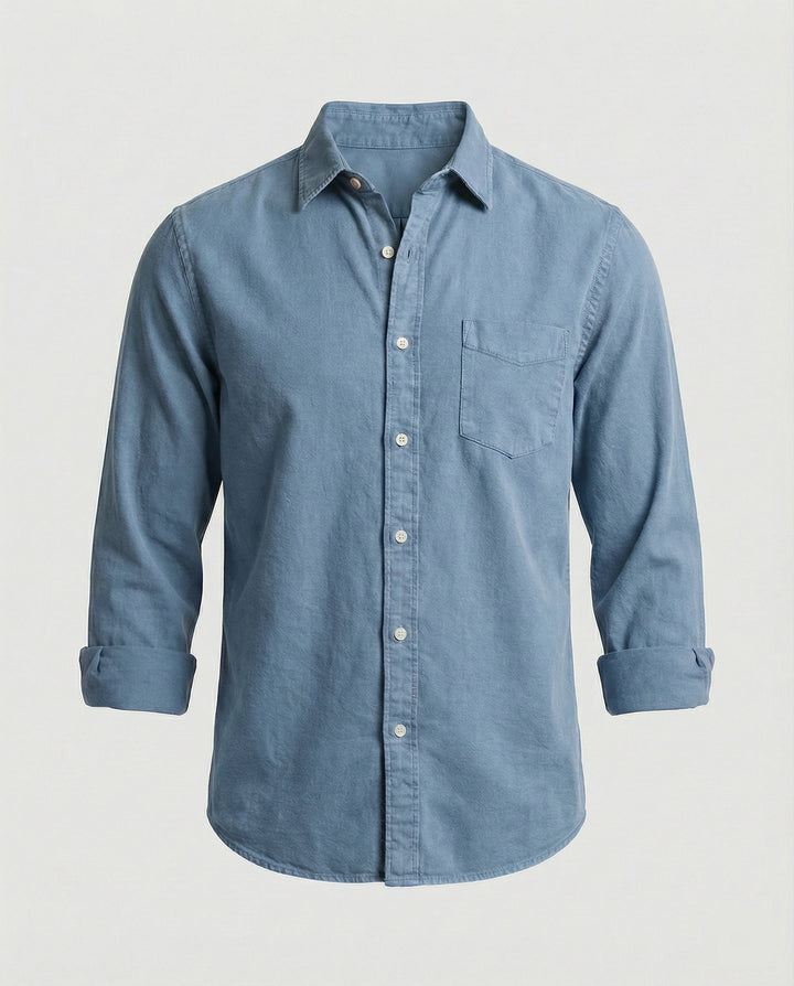 Long sleeve shirt men classic with chest pocket