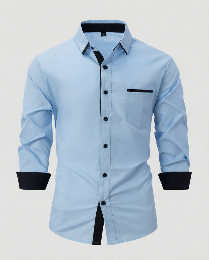 Long sleeve shirt men business with Kent collar