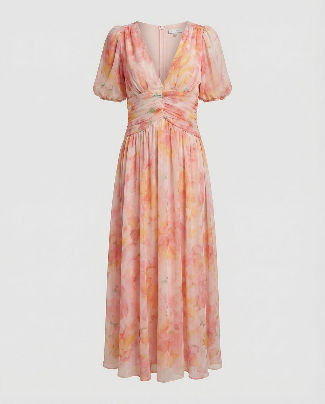 Women’s Wrap Maxi Dress with Puff Sleeves