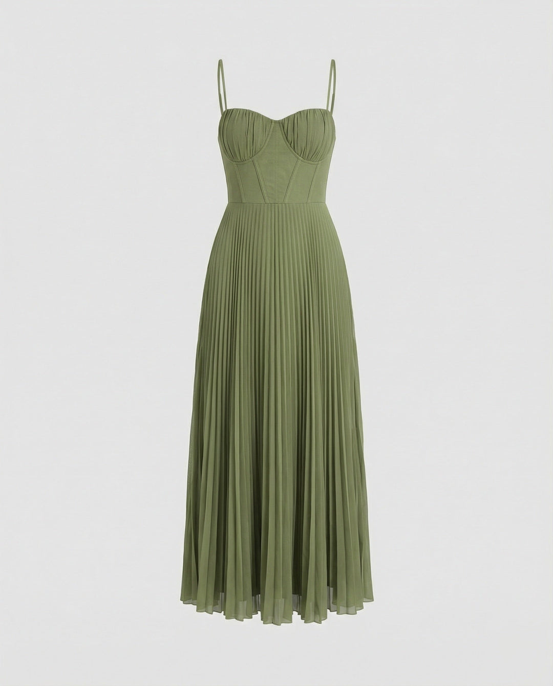Mune Fashion | Midi Sleeveless Dress With Pleated Tulle Bodice