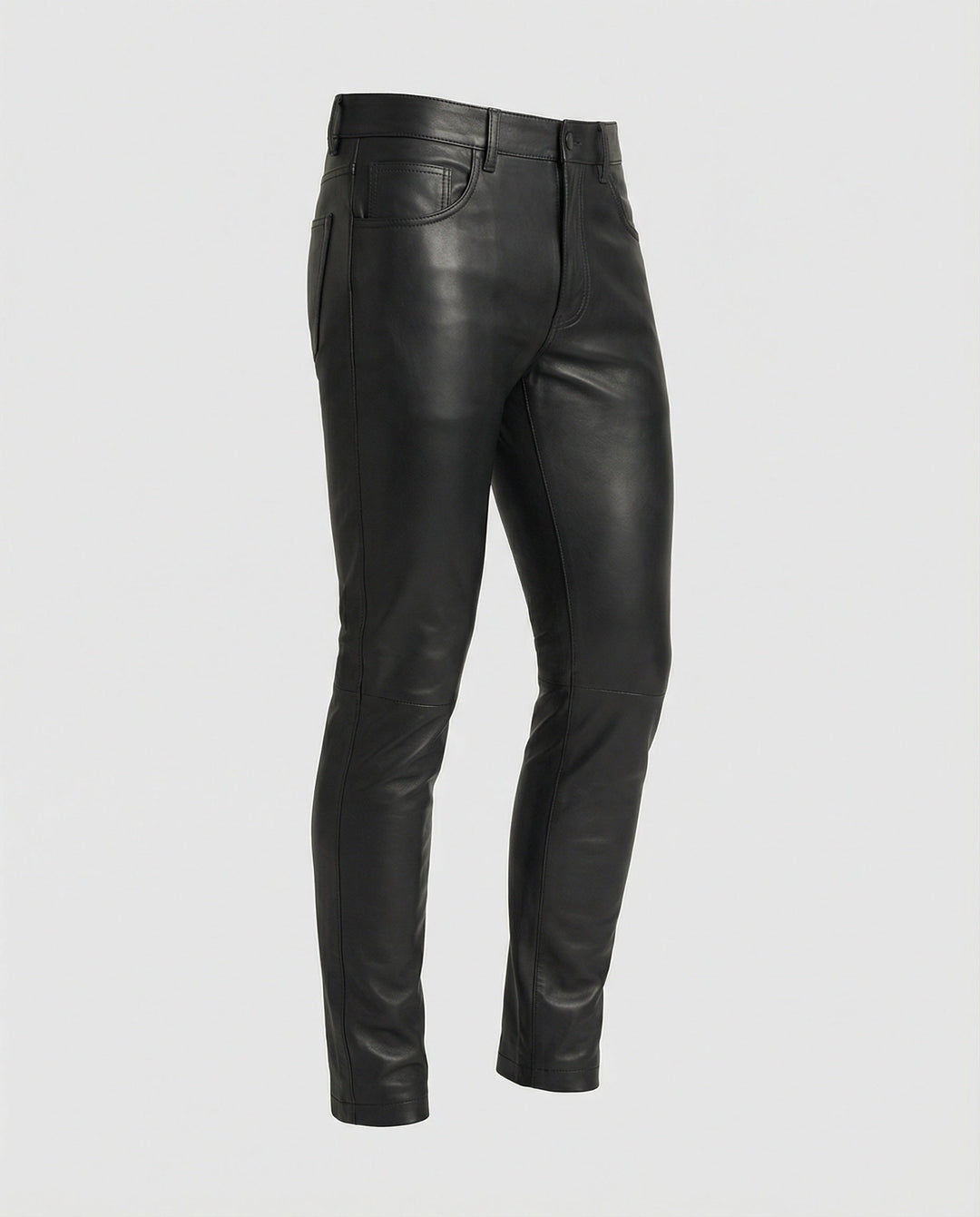 Men Faux Leather Pants Slim Fit