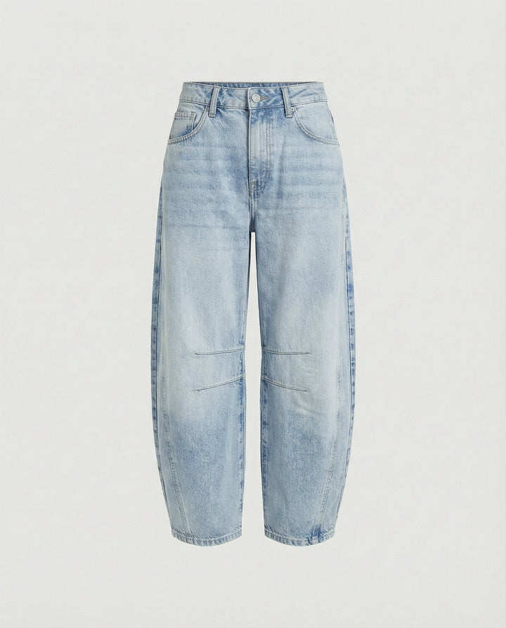 Mune Fashion | Mid Rise Barrel Jeans for Women