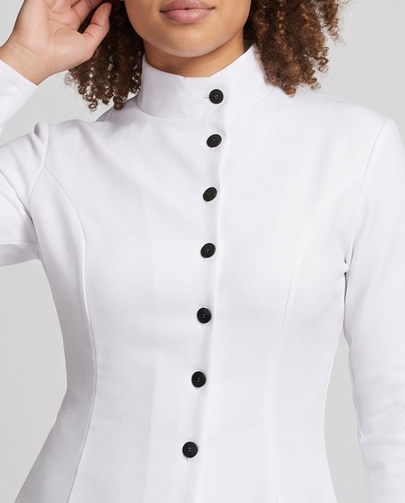Women's professional dress with stand-up collar and button placket Mune Fashion