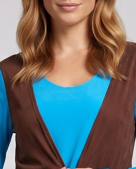 Ladies Hippie Costume with Colorful Pattern and Fringes Mune Fashion