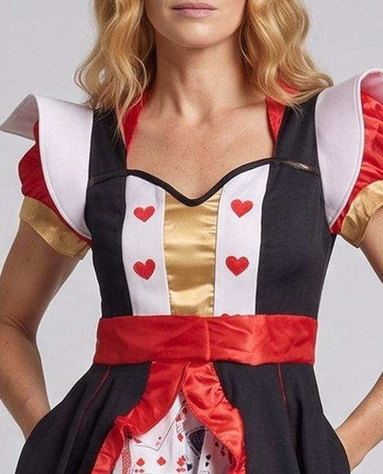 Ladies' princess costume in the style of the Queen of Hearts with playful details Mune Fashion