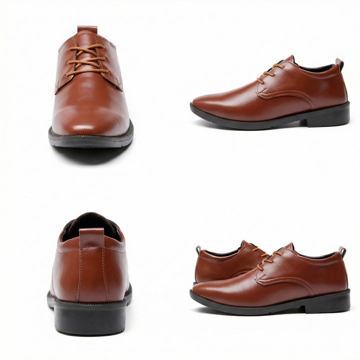 Men's Elegant Leather Lace-up Shoes with Non-slip Sole Mune Fashion