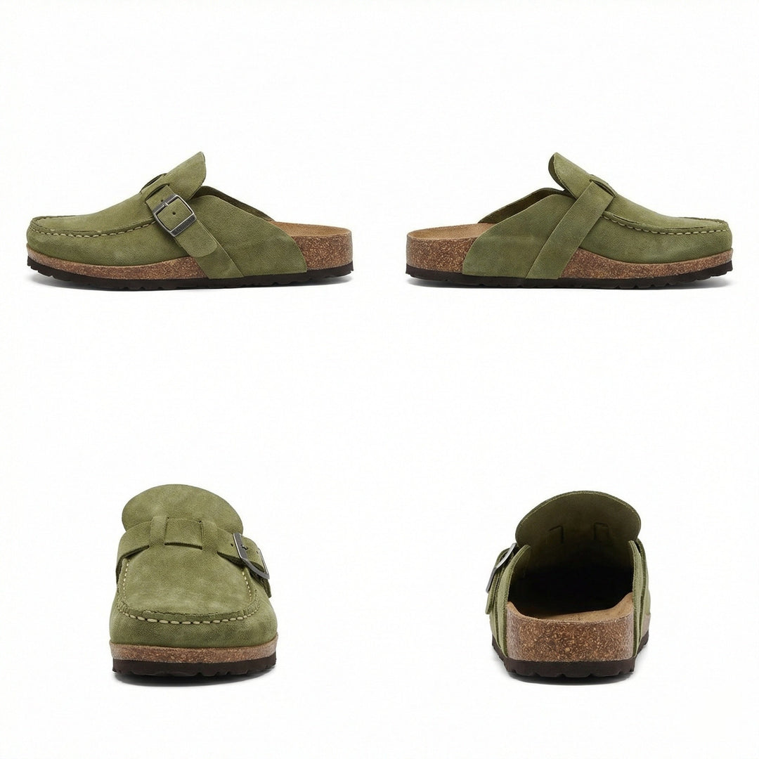 Clogs - Women's Retro Suede Slip-On Mule Mune Fashion