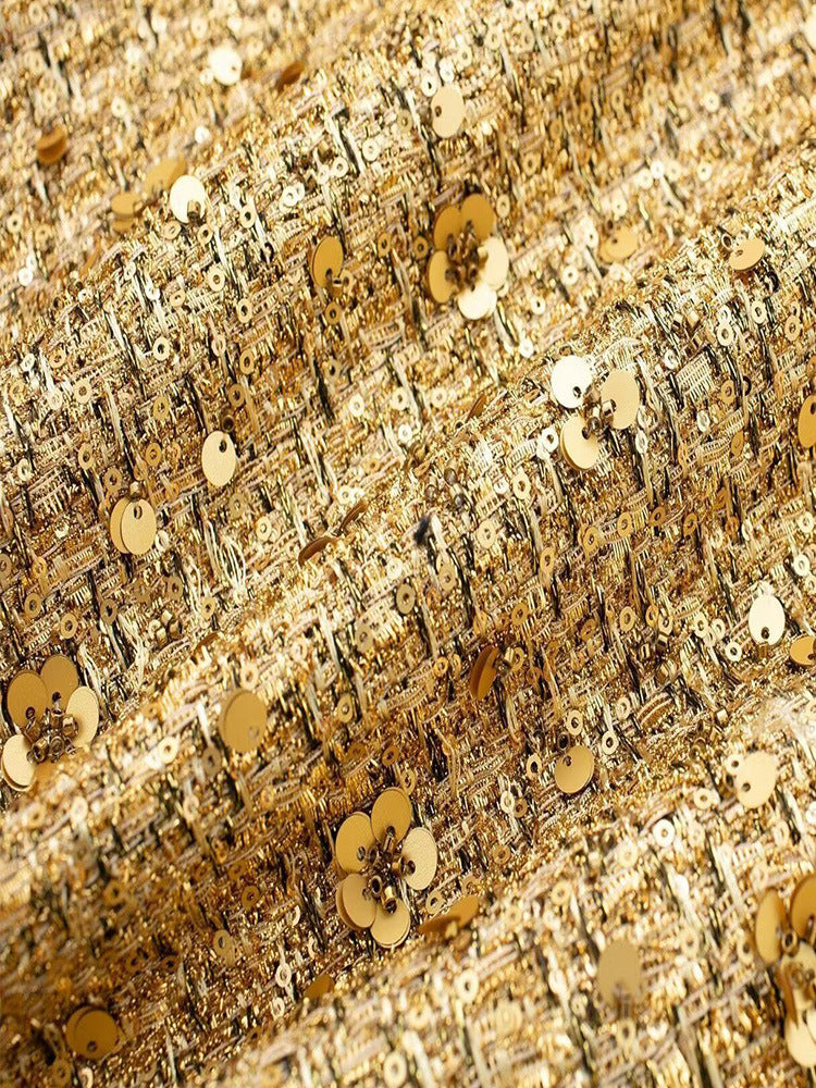 Mune | Women's bomber jacket with golden sequins and relaxed fit for party or casual use
