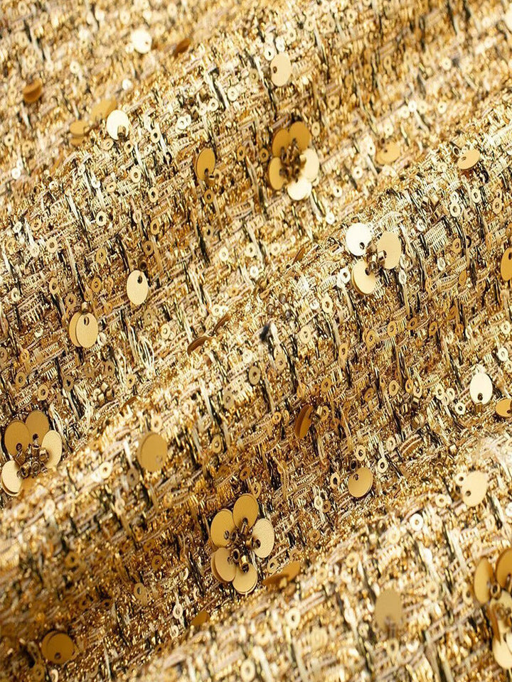 Mune | Women's bomber jacket with golden sequins and relaxed fit for party or casual use