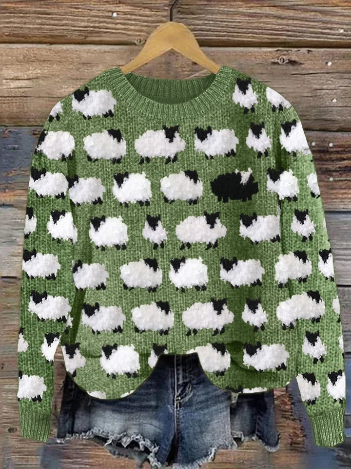 Mune | Knit Sweater with Sheep Pattern Soft and Warm Fun Design