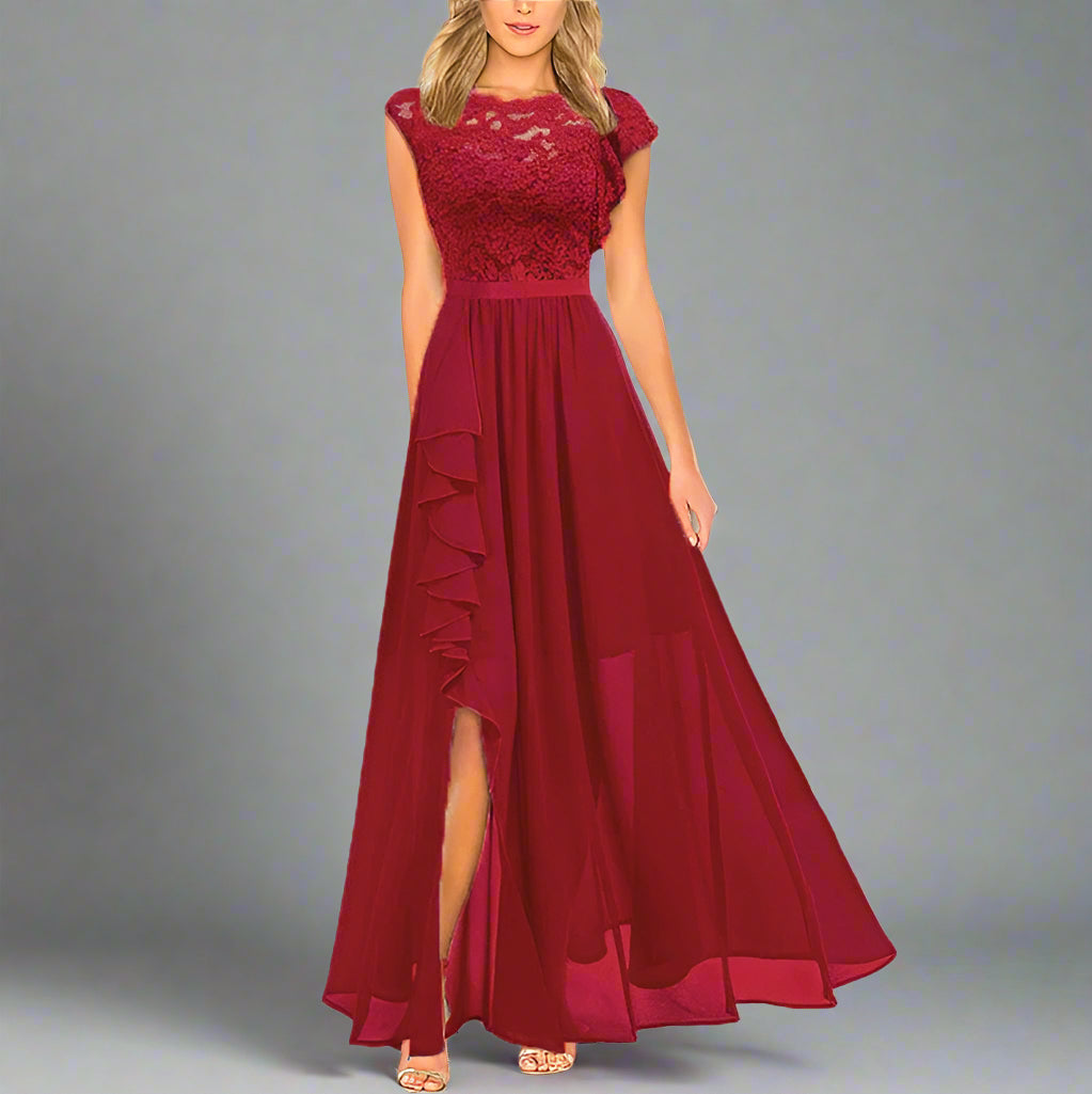 Mune | Elegant Women's Maxi Dress with Lace Inserts Timeless Romantic & Flowing