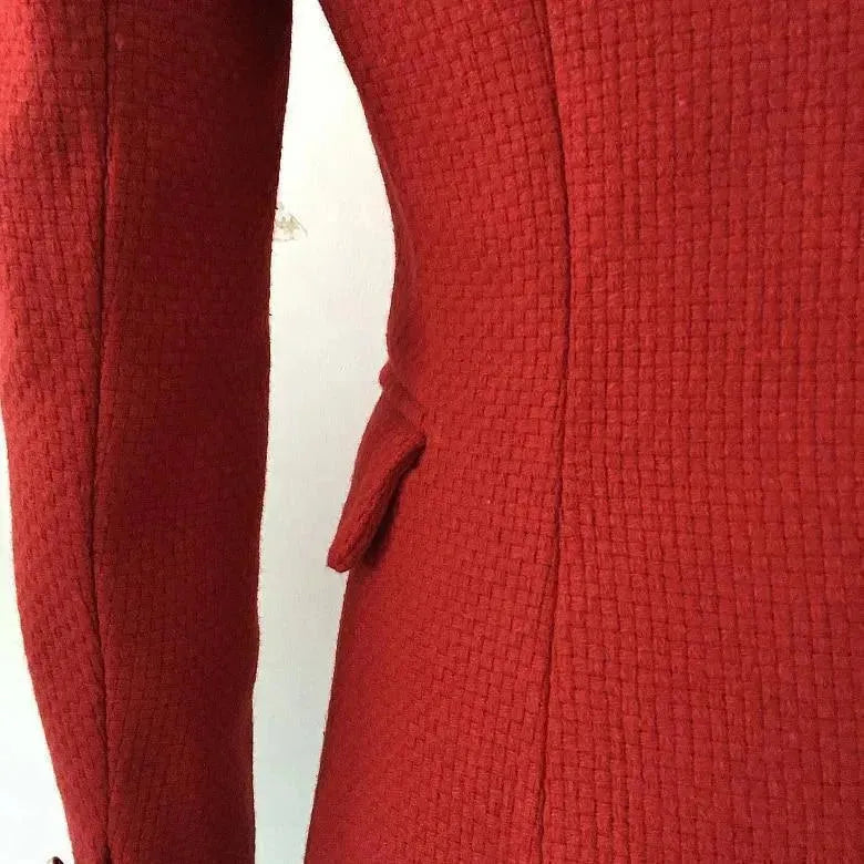 Mune | The Pragmatic Red Tweed Blazer for Women Casual Solid Color
