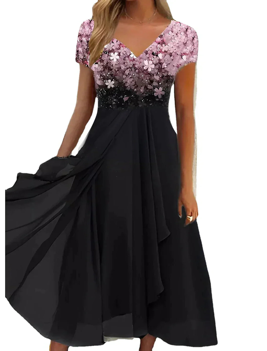 Mune | Elegant Midi Dress with Floral Lace