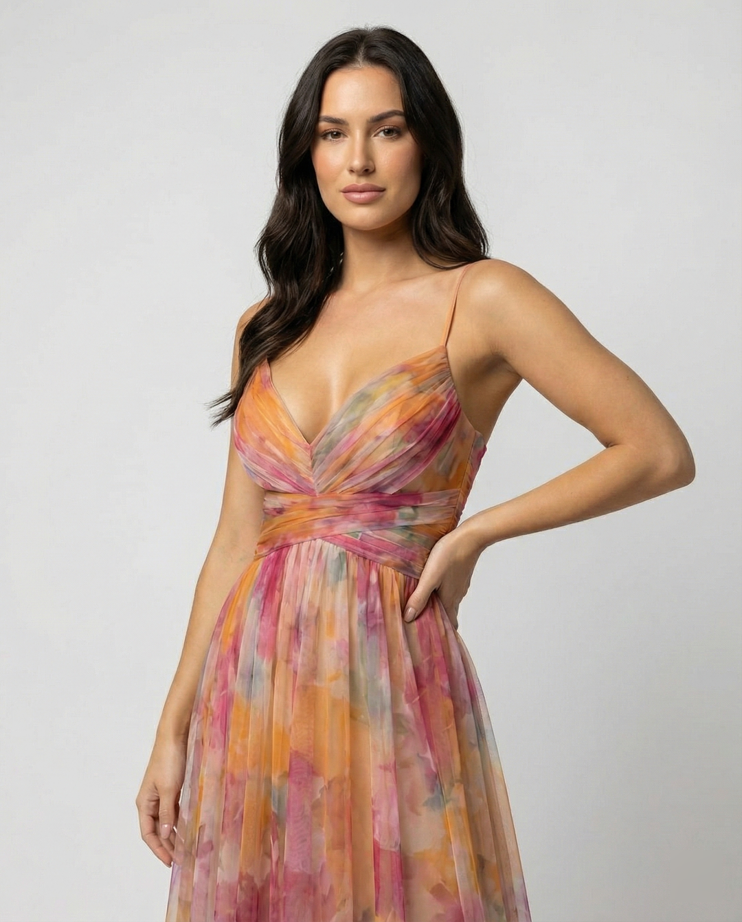 Elegant maxi dress in beautiful floral pattern for festive occasions | Mune Fashion