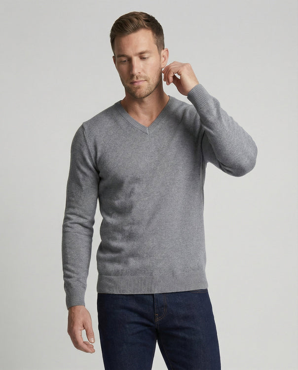 V-Neck Fine Knit Men