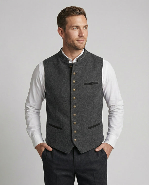 Elegant Gray Traditional Vest