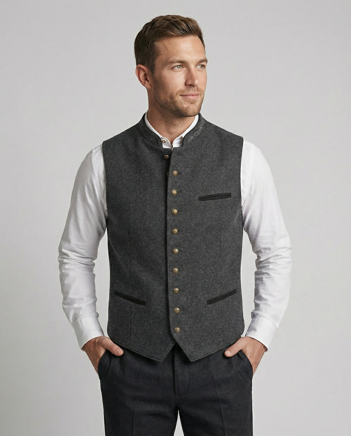 Elegant Gray Traditional Vest