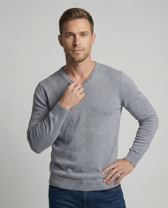 Men's V-neck fine knit sweater Mune Fashion