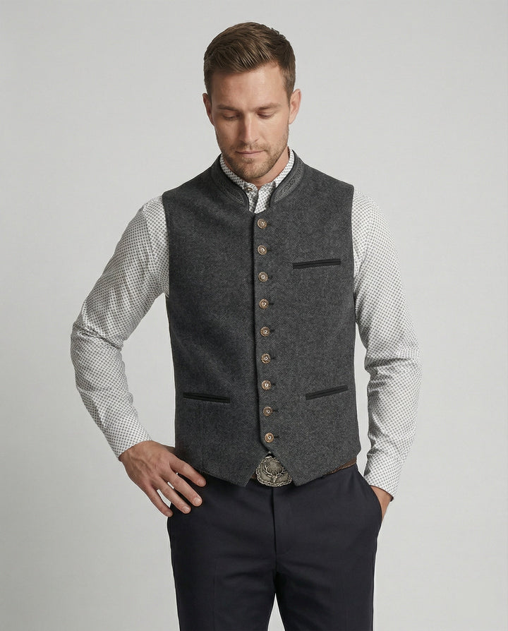 Mune Fashion - Elegant Men's Traditional Waistcoat Gray