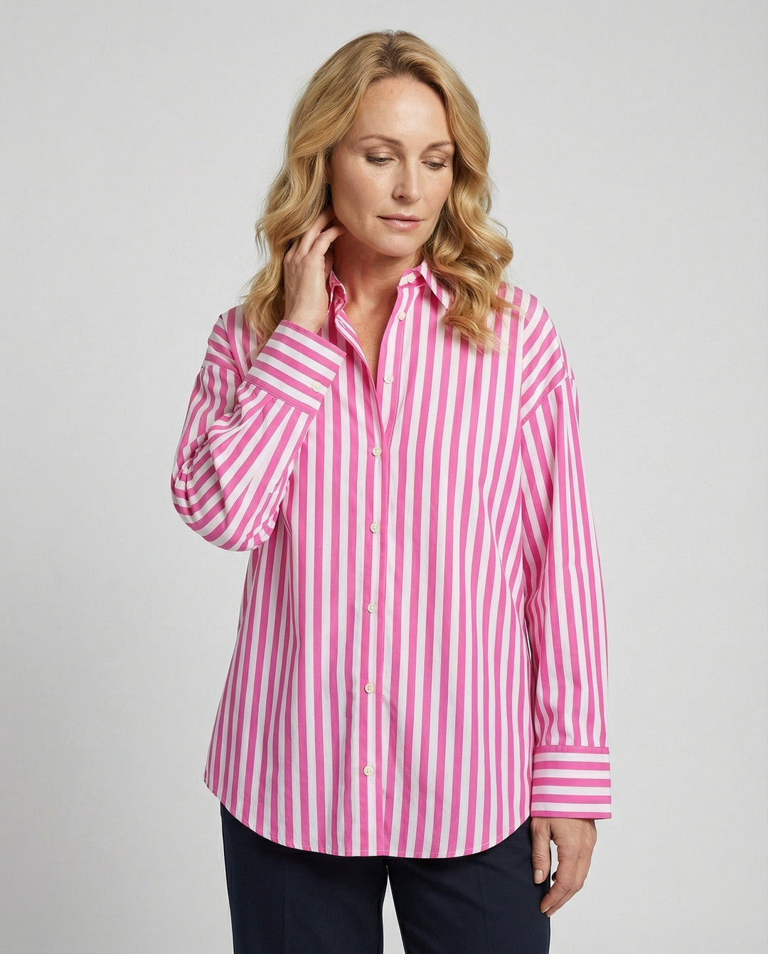 Women's Striped Blouse Loose