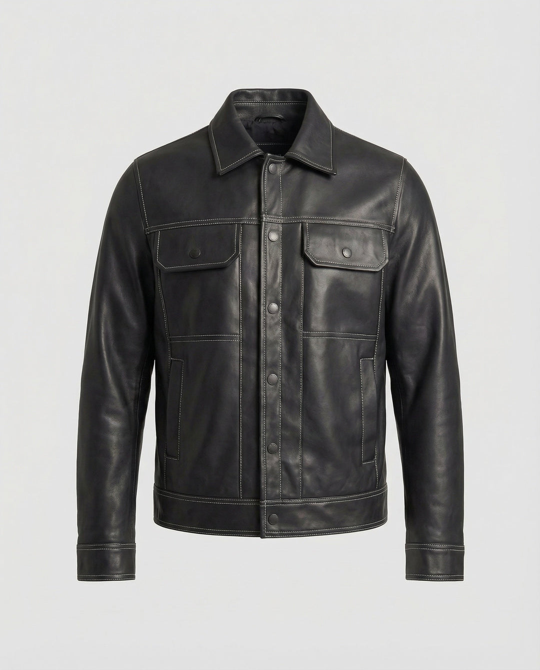 Men's Overshirt Jacket Leather Look