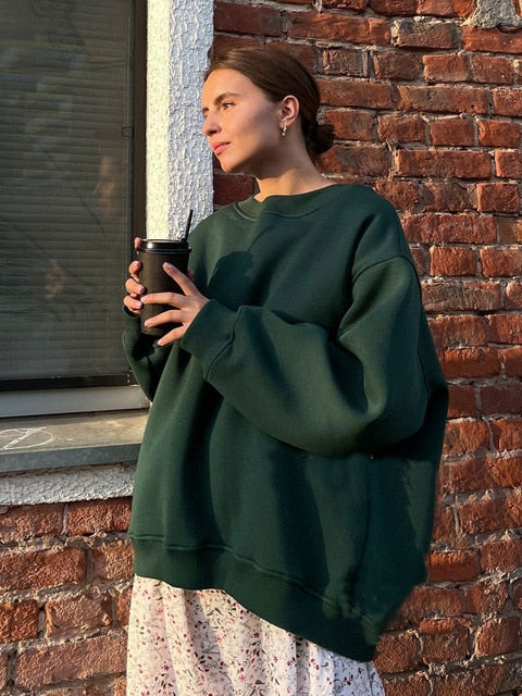 Mune | Women's Oversized Sweatshirt In Solid Color Design