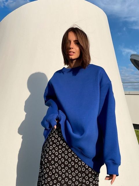 Mune | Women's Oversized Sweatshirt In Solid Color Design