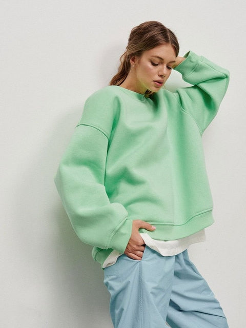 Mune | Women's Oversized Sweatshirt In Solid Color Design