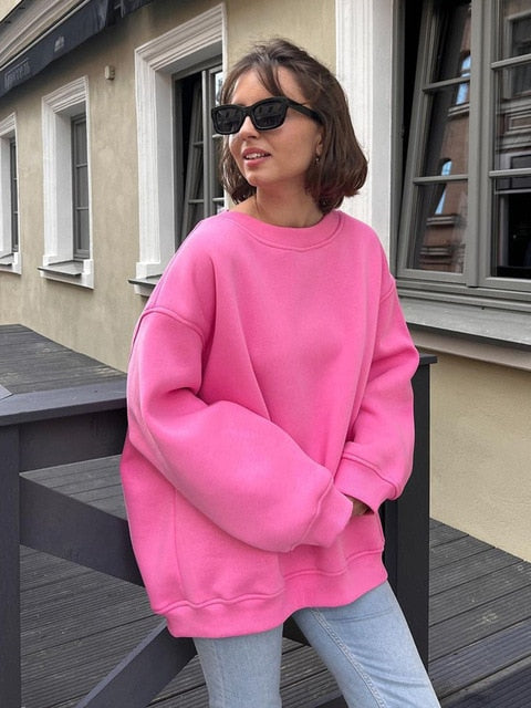 Mune | Women's Oversized Sweatshirt In Solid Color Design