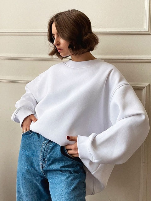 Mune | Women's Oversized Sweatshirt In Solid Color Design