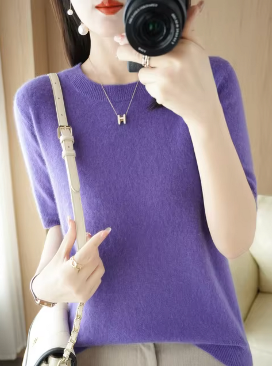 Mune Fashion | Short-sleeved wool sweater