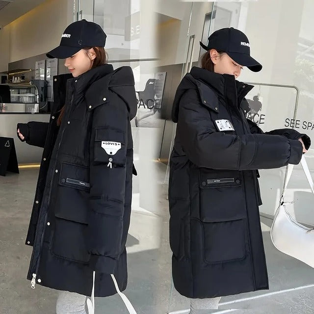 Mune | Winter Parka Insulated Long Blue Jacket with Practical Pockets