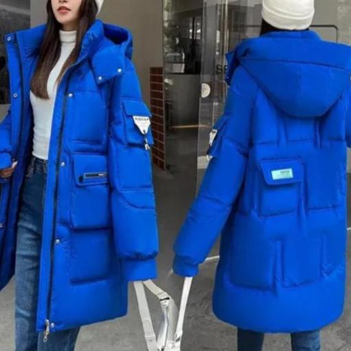 Mune | Winter Parka Insulated Long Blue Jacket with Practical Pockets