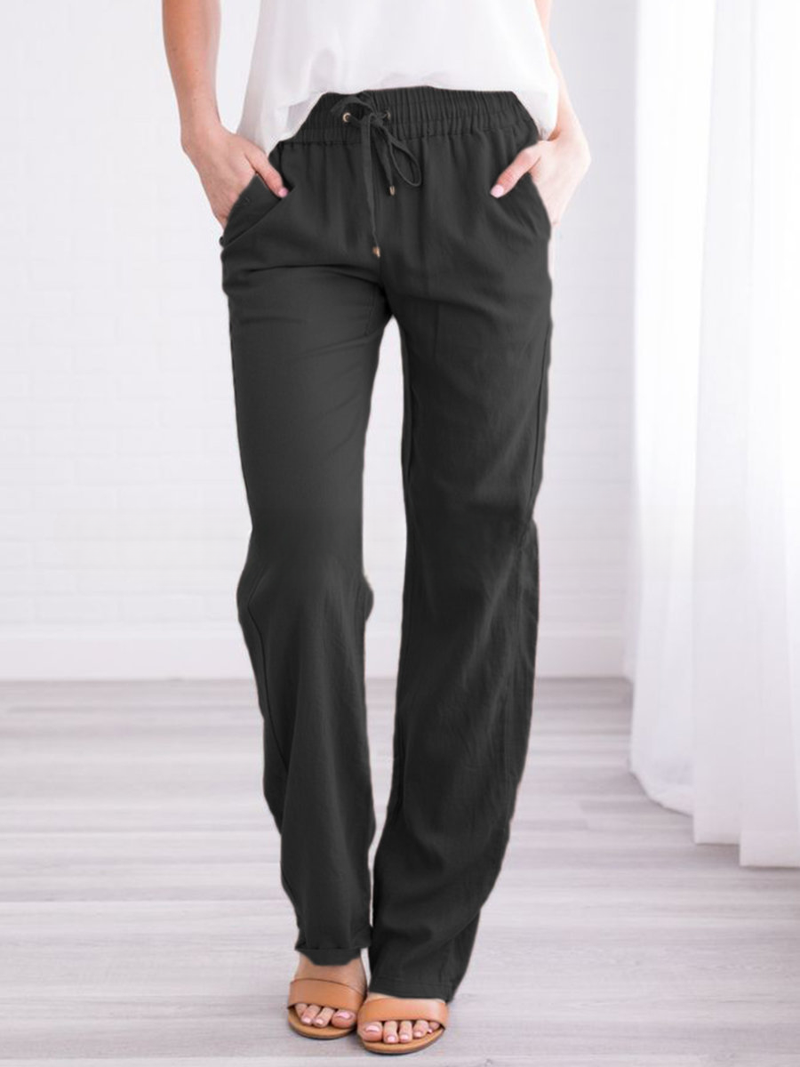 Mune Fashion | Lightweight airy casual pants with elastic waistband