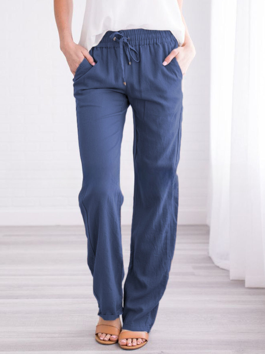 Mune Fashion | Lightweight airy casual pants with elastic waistband