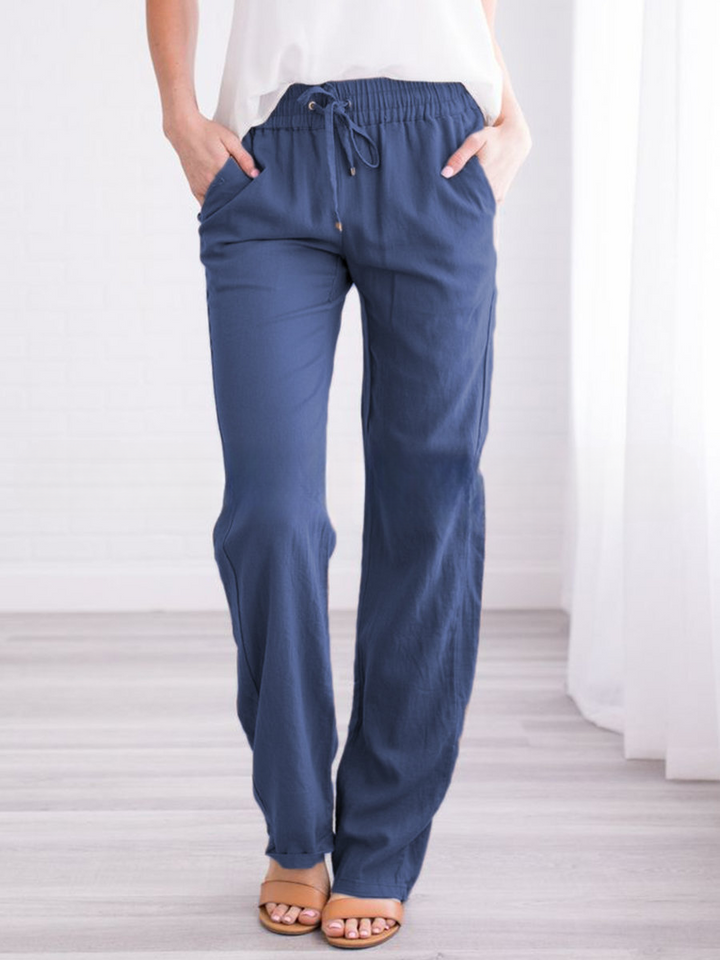 Mune Fashion | Lightweight airy casual pants with elastic waistband